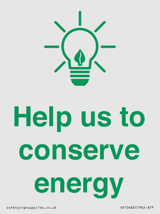 Help us to conserve energy 